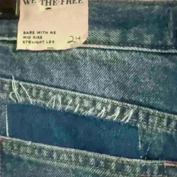 Free People We The Free Bare With Me Patchwork Boho Hippie Novelty Jeans 24 - Picture 6 of 15